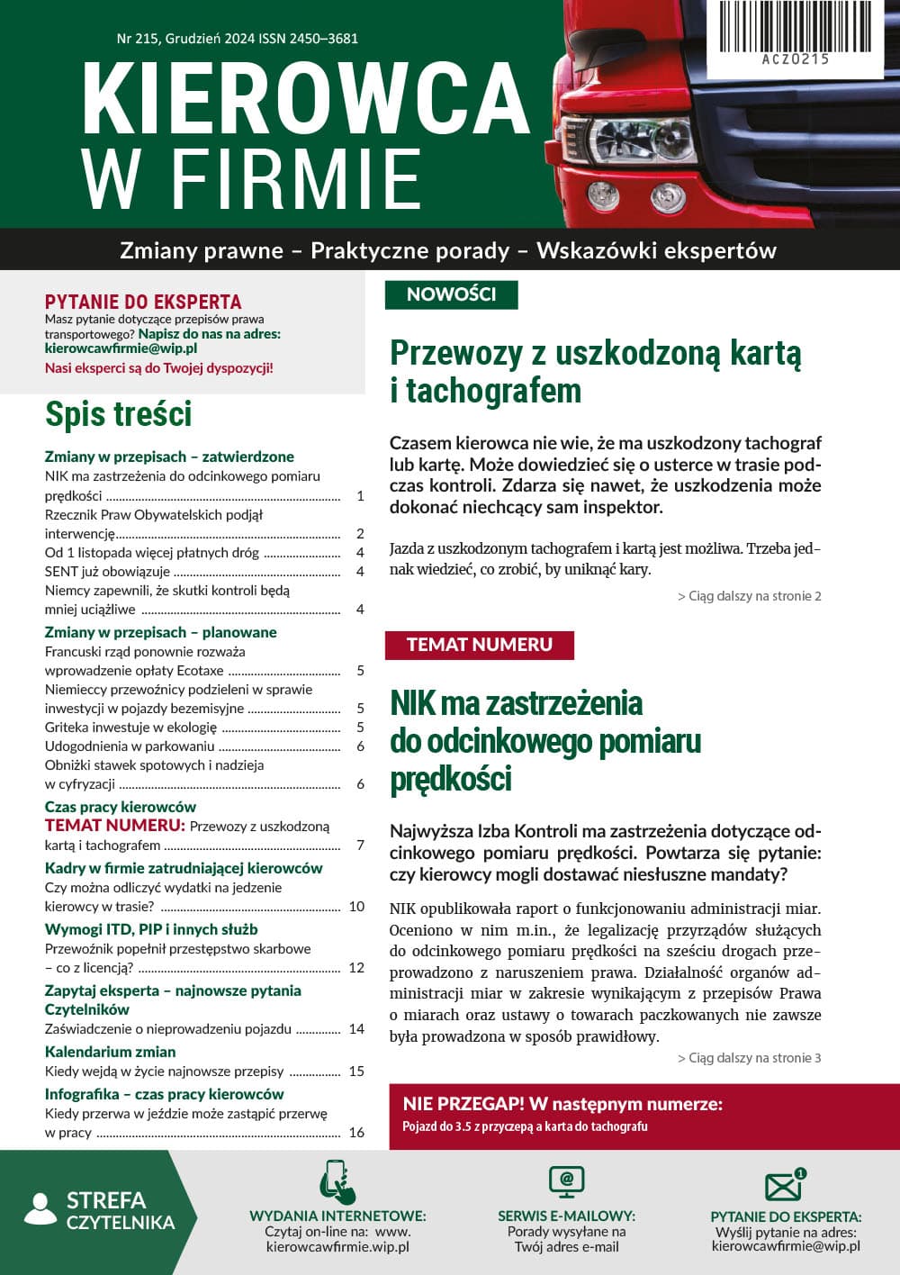 Kierowca w firmie nr 215 4CZ0215