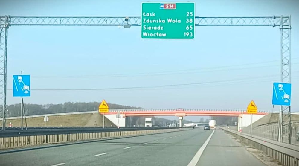 odcinkowy pomiar prędkości na S14 petrykozy dobroń