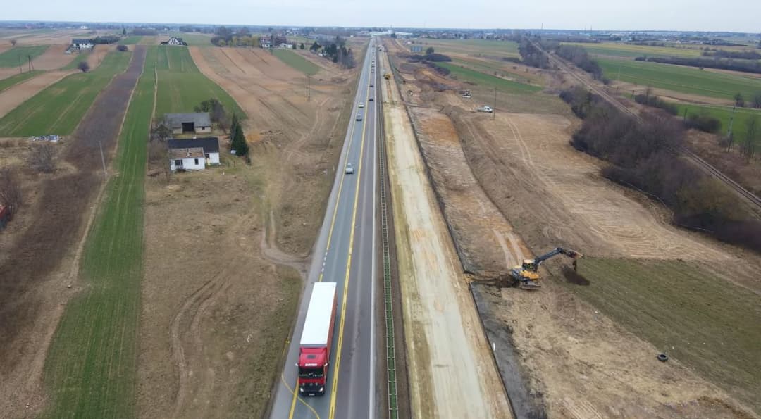 Jak idzie budowa S19 Lubartów - Lublin Nagranie z drona