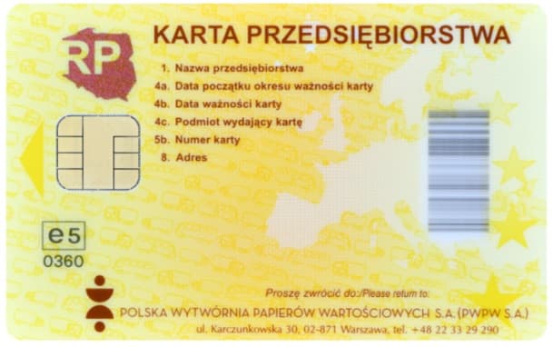 karta przedsiębiostwa PWPW