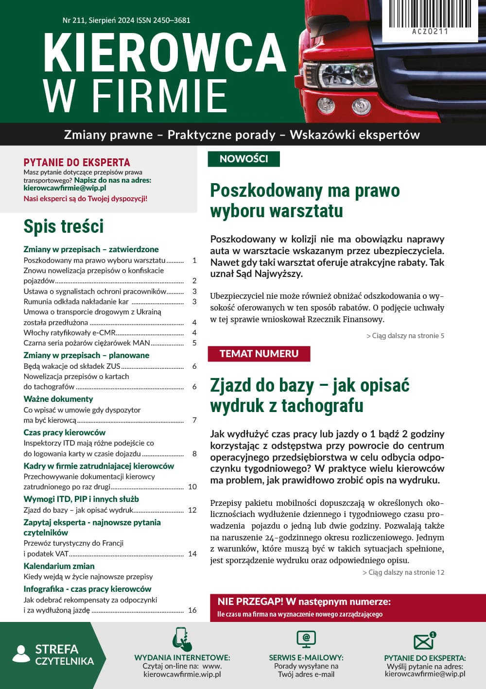 Kierowca w firmie nr 211 4CZ0211