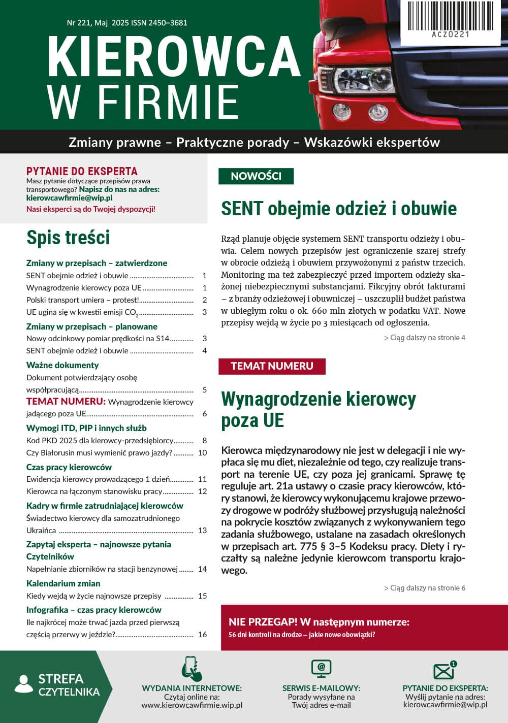 Kierowca w firmie nr 221 4CZ0221