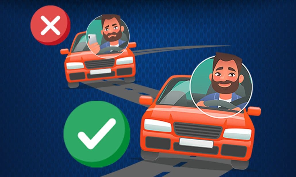 jazda z telefonem w ręku łapki na kierownicę kontrole drogowe