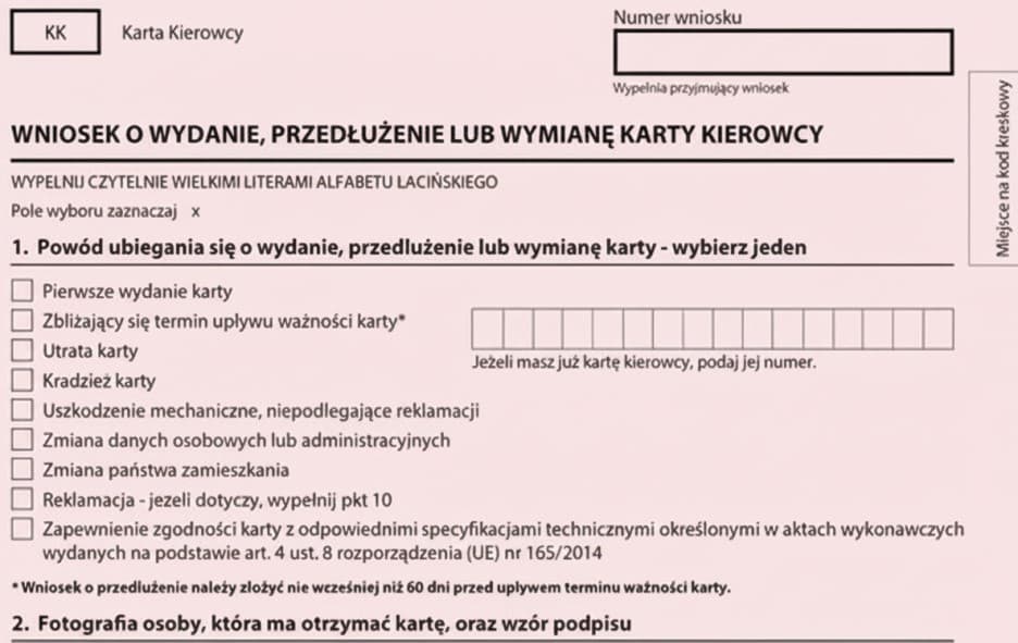 wniosek o wydanie karty ro tacho